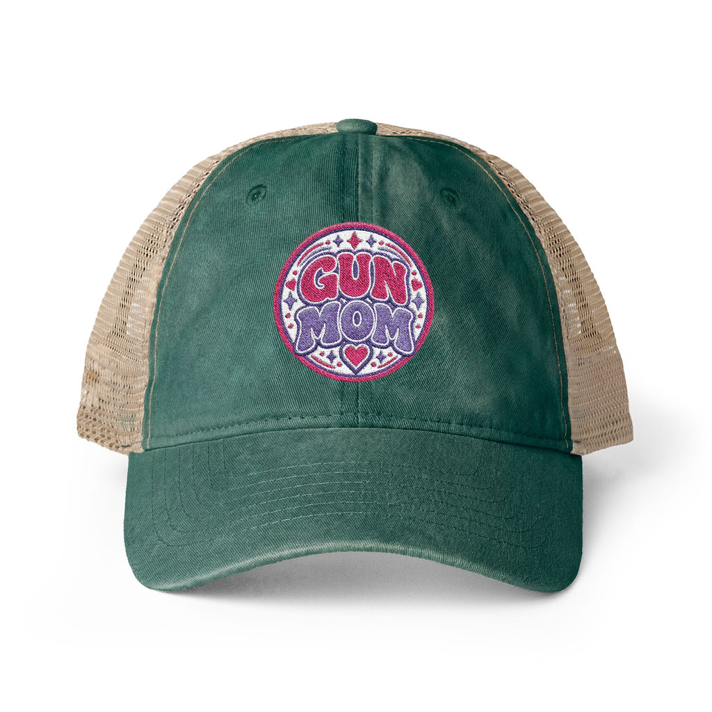 Gun Mom-mesh hat with ponytail slot