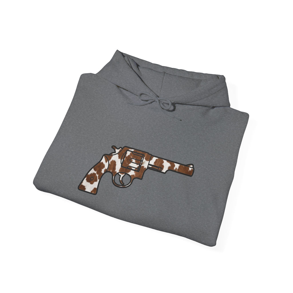 Cowhide Revolver Silhouette Hoodie Unisex