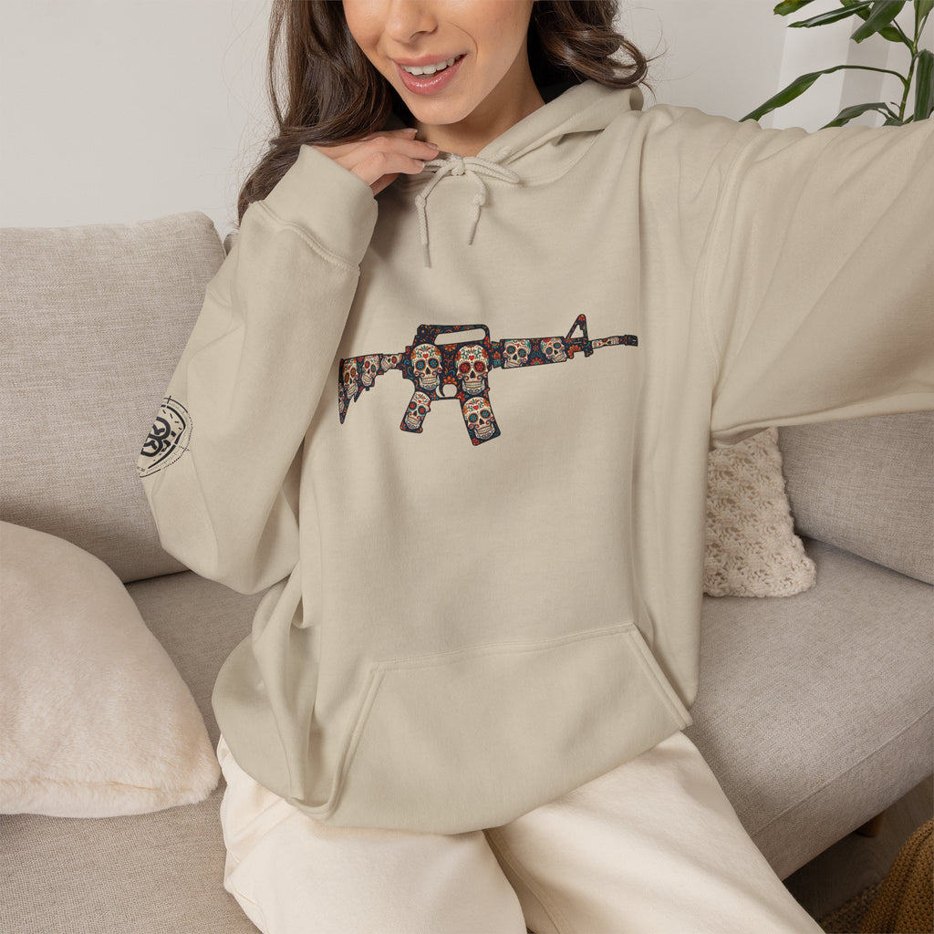 Sugar Skull AR-Style Rifle Graphic Hoodie