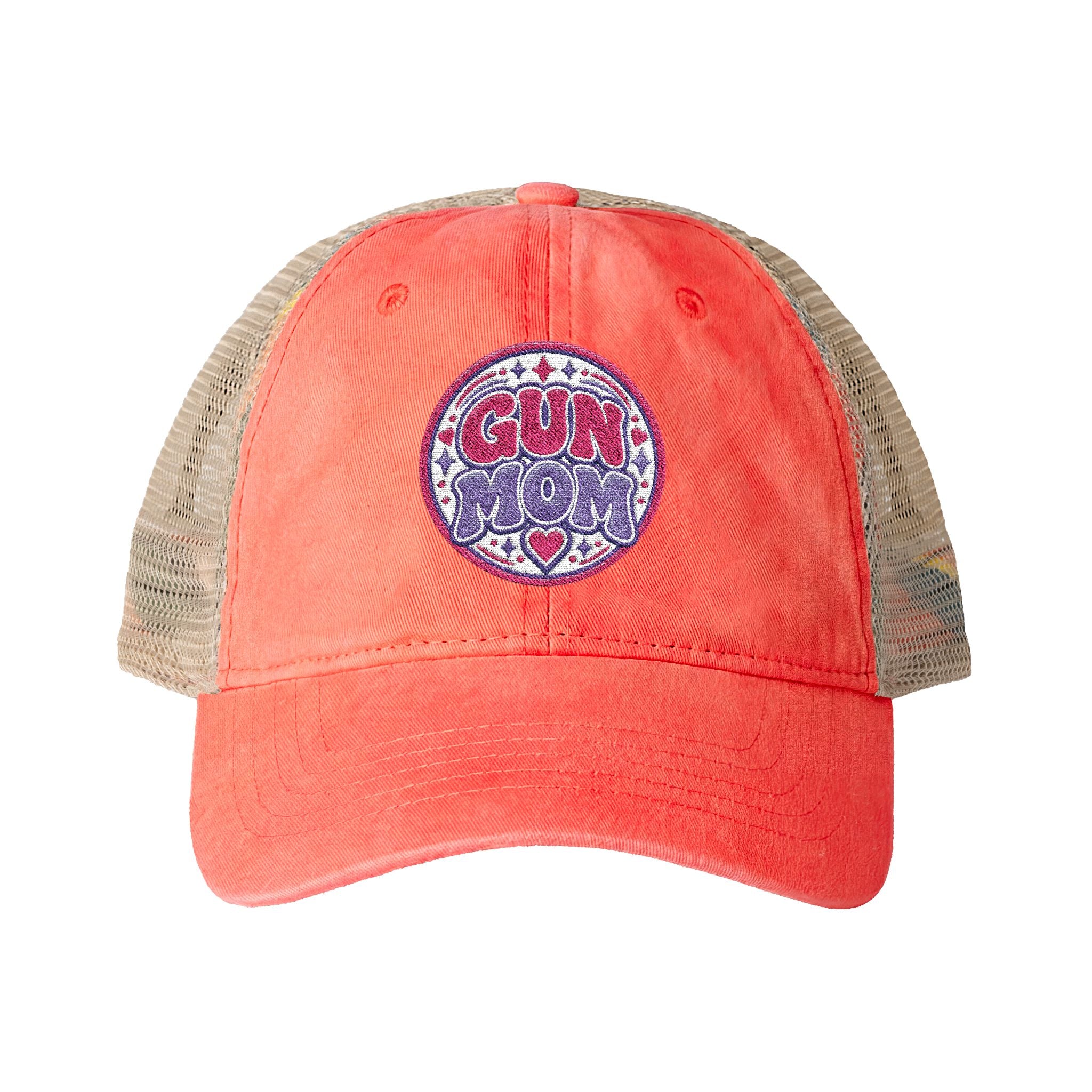 Gun Mom-mesh hat with ponytail slot