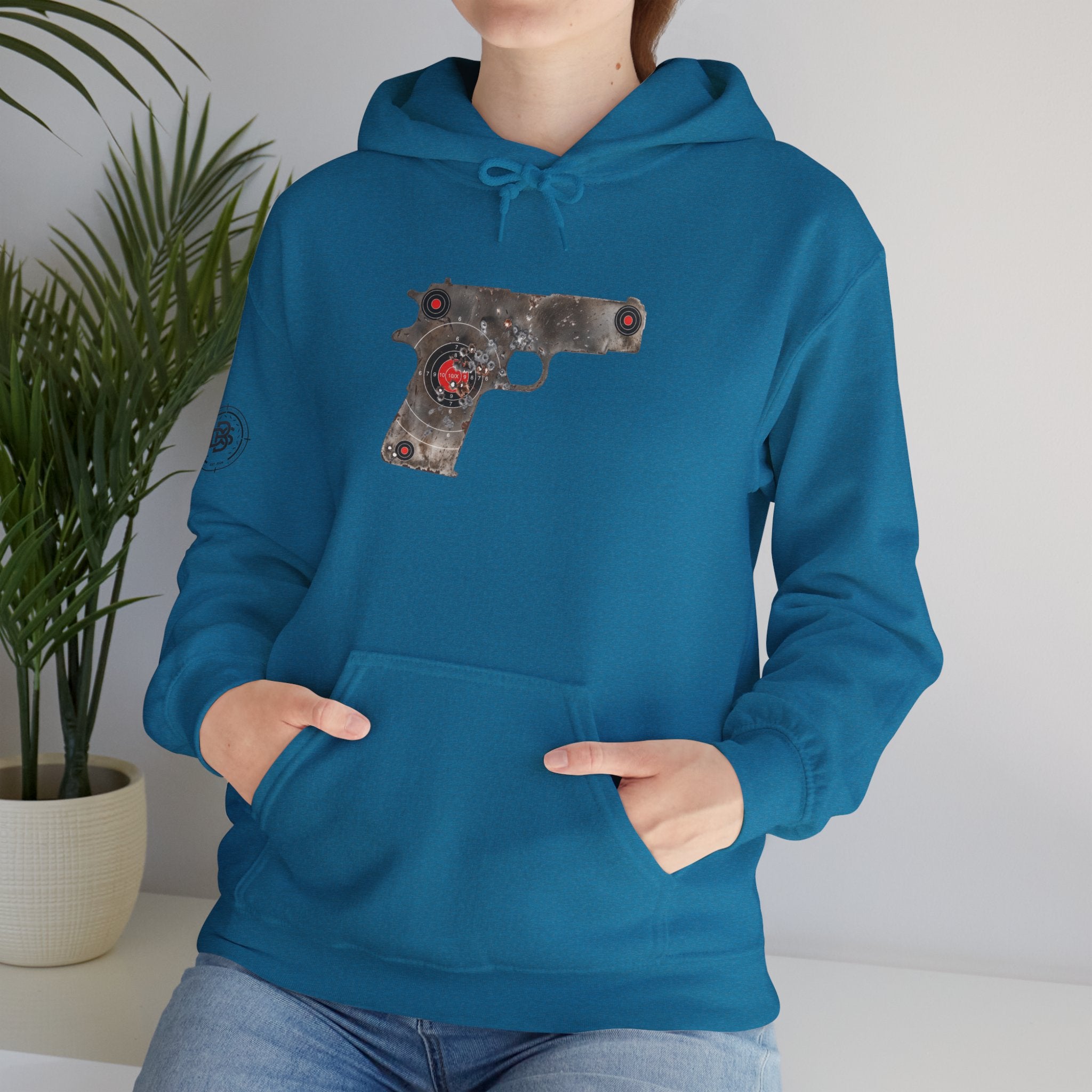 Vintage Metal Pistol Graphic Hoodie
