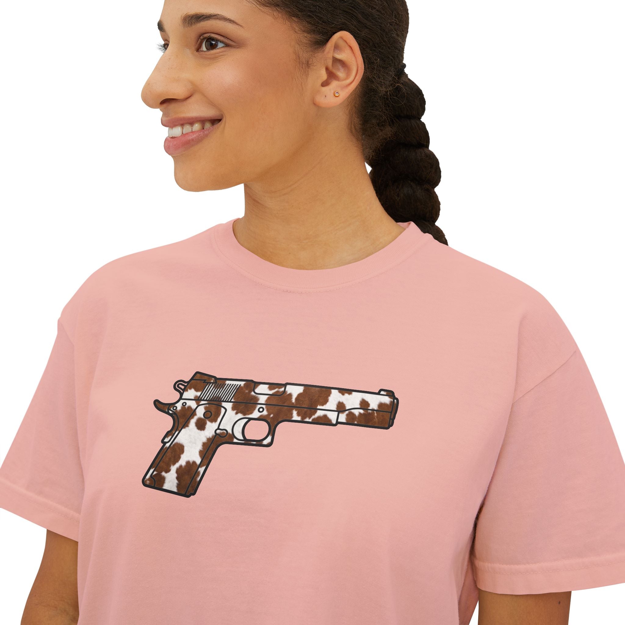The Cowhide Collection- Pistol- Women's Boxy Tee