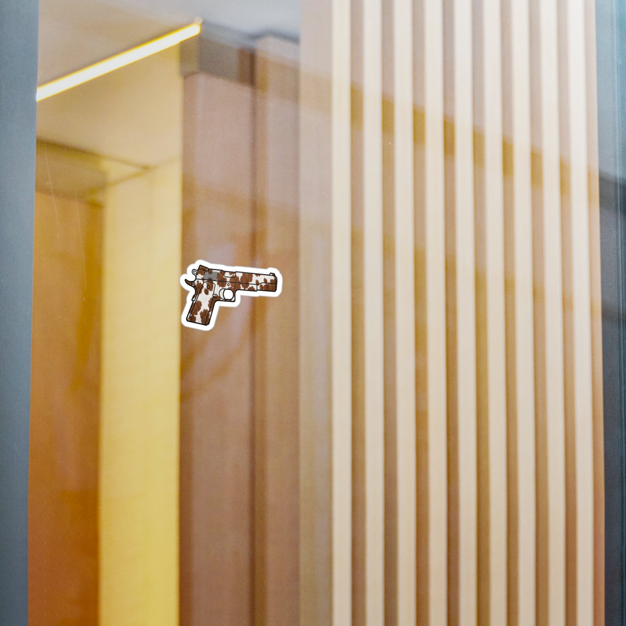 Cowhide Pattern Pistol Kiss-Cut Vinyl Decal
