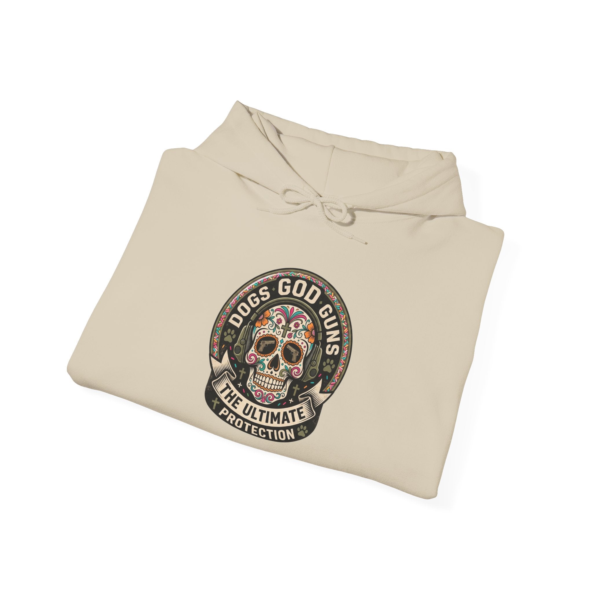 "Dogs God Guns: The Ultimate Protection- Graphic Hoodie