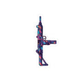 Retro UZI Vinyl Sticker — Psychedelic Submachine Gun Kiss-Cut Decal