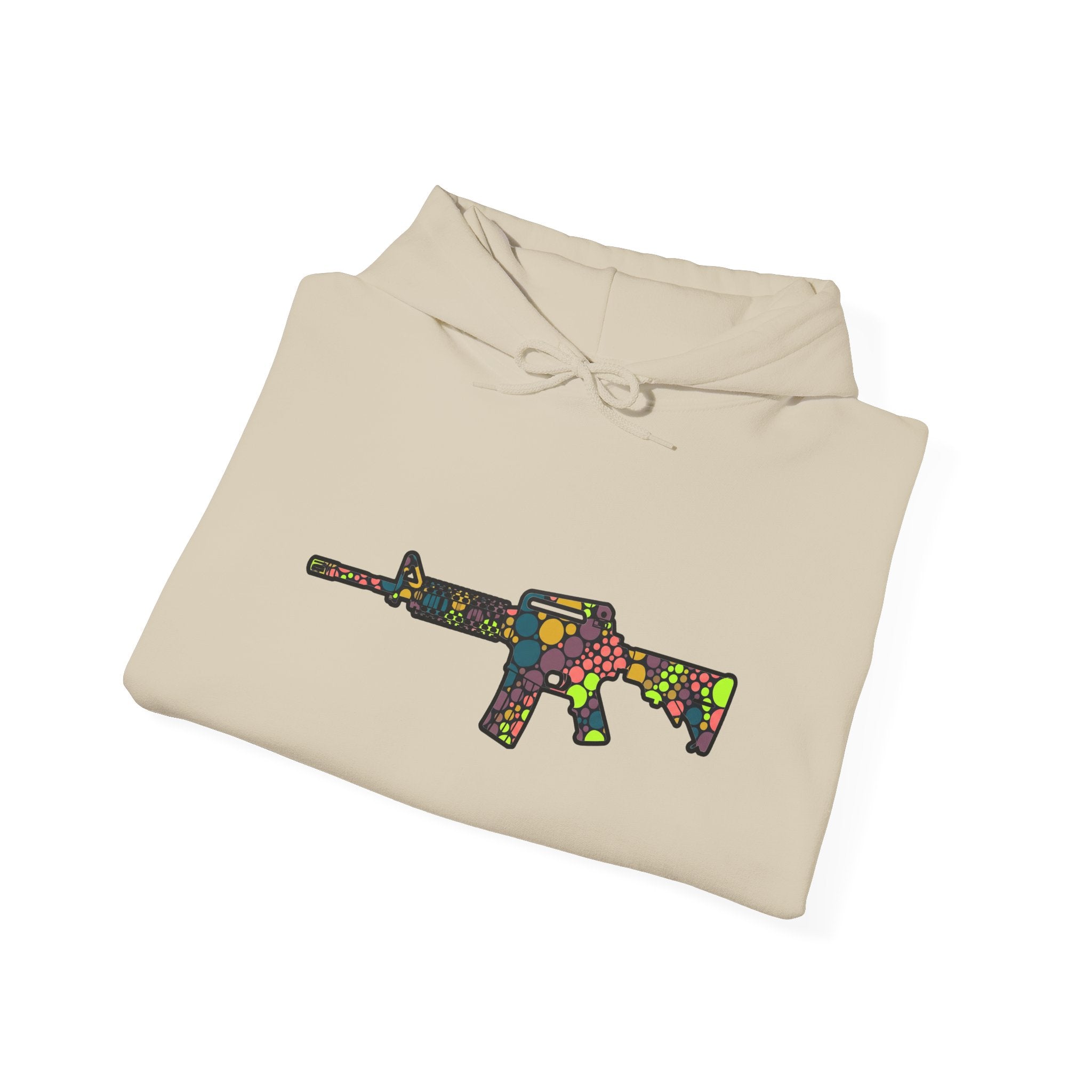 Rifle Dot Pattern Hoodie — Colorful Tactical Graphic Sweatshirt
