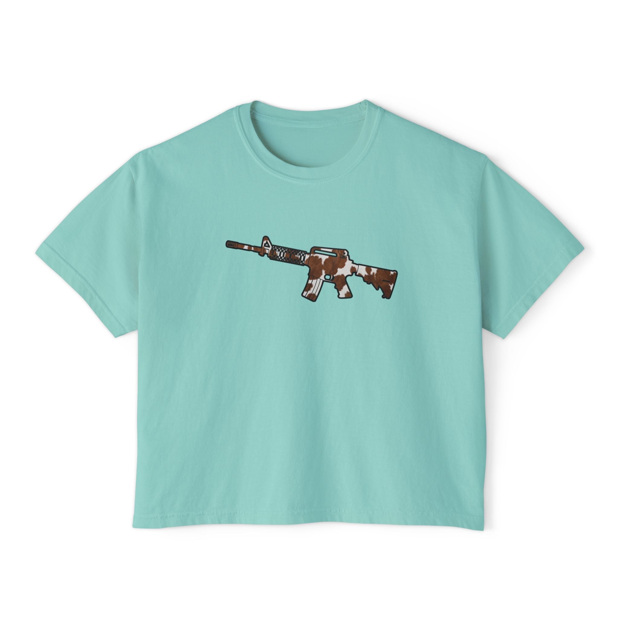The Cowhide Collection- AR Rifle-Women's Boxy Tee