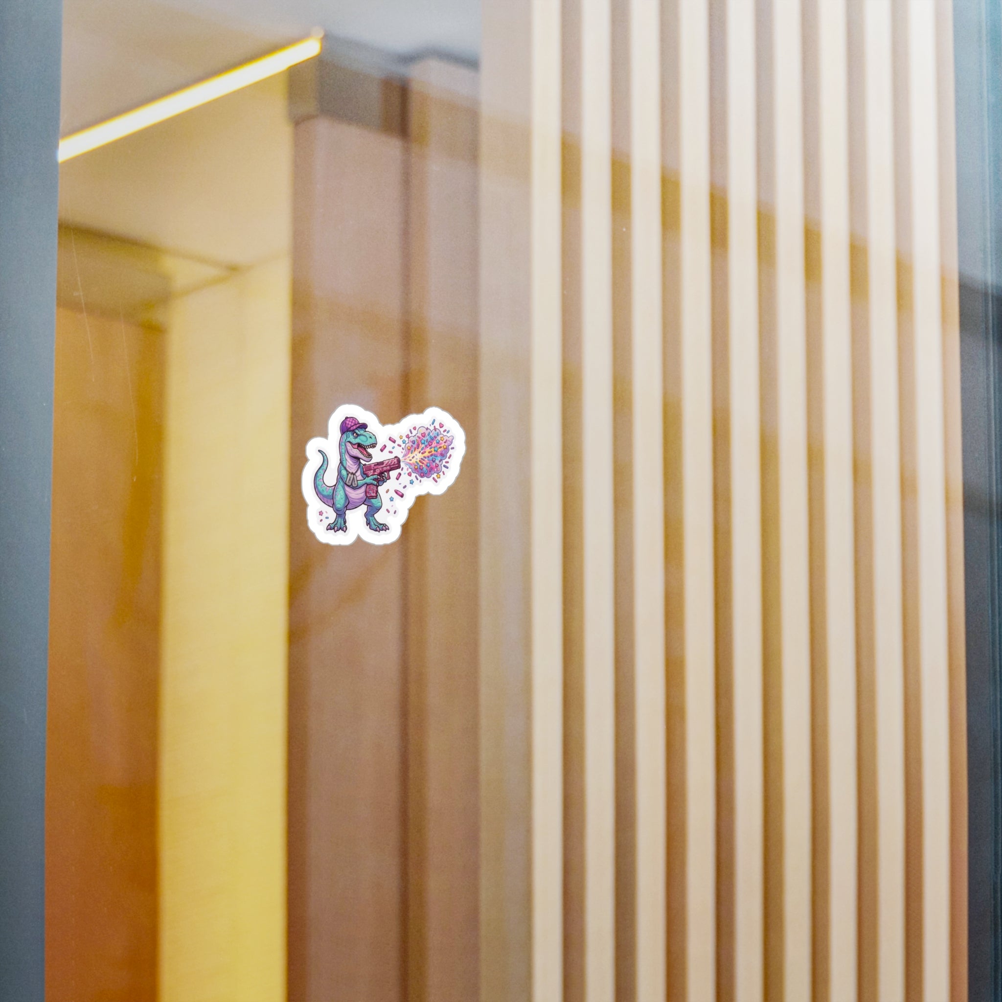 T-Rex Confetti Sprinkle Blaster Sticker — Kiss-Cut Vinyl Decal