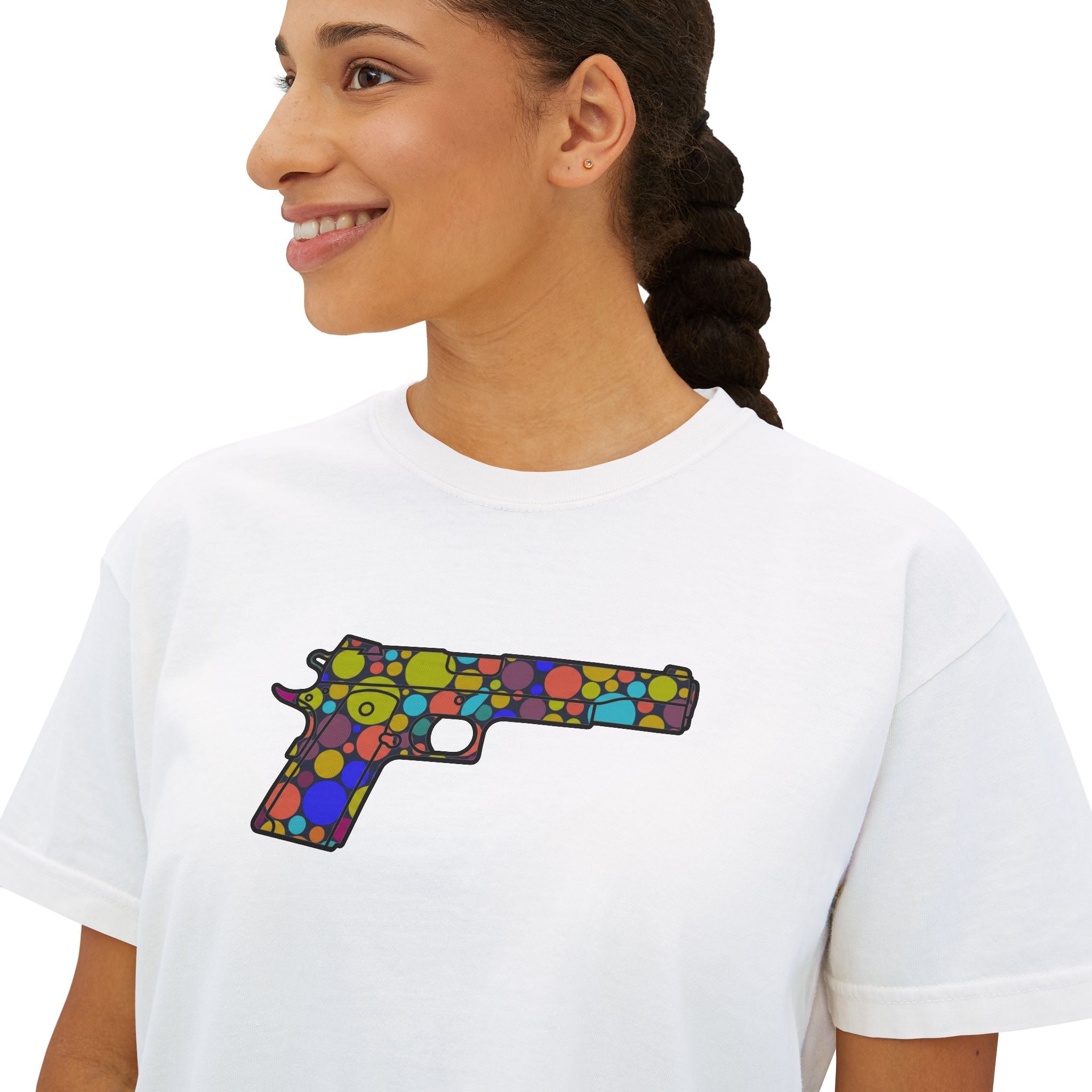 The Dot Collection- 1911 Pistol- Women's Boxy Tee