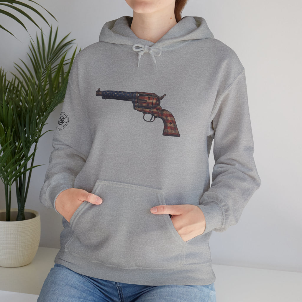 United States Flag Revolver Graphic Hoodie