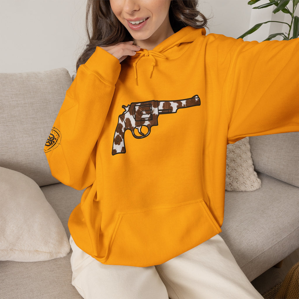 Cowhide Revolver Silhouette Hoodie Unisex