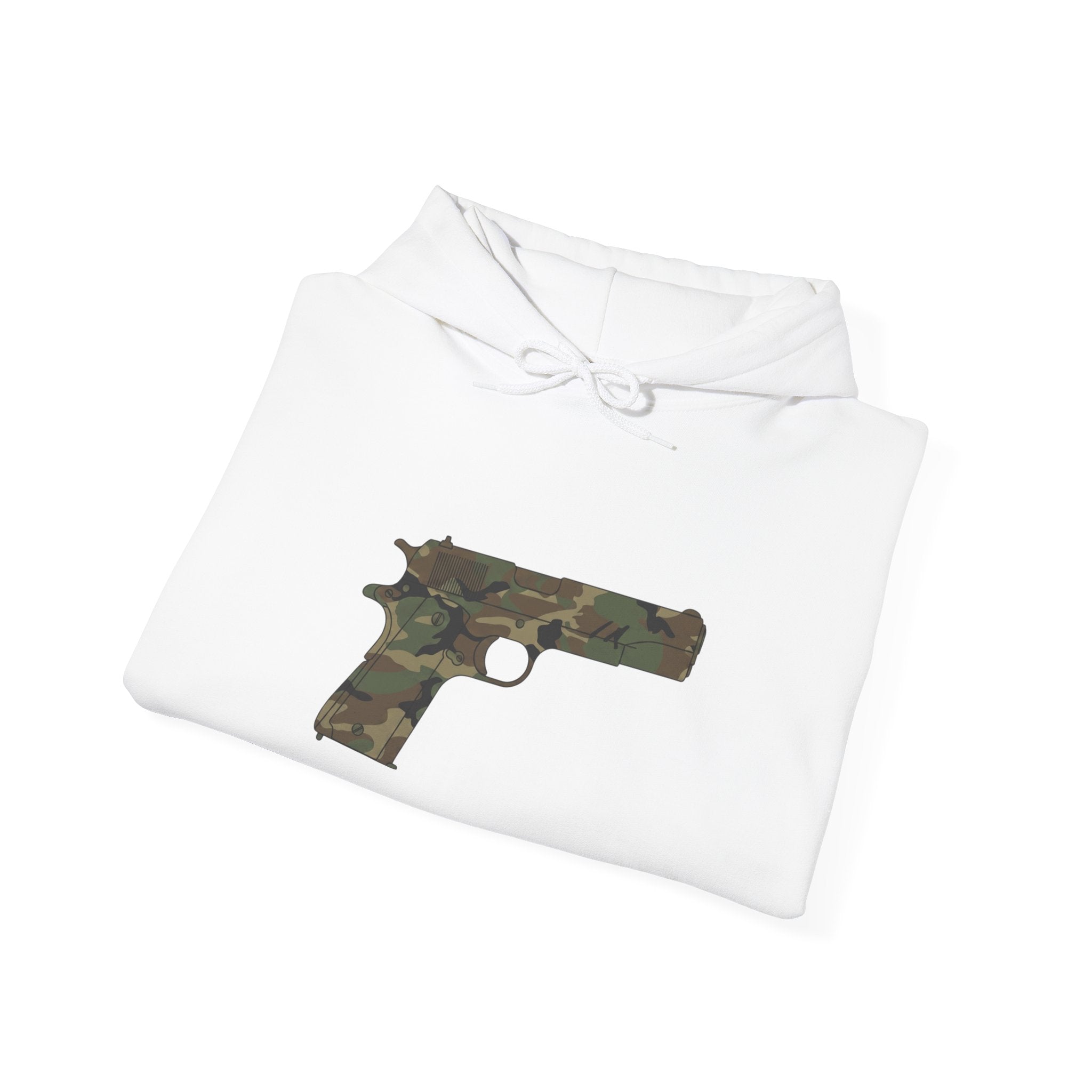 Camouflage Pistol Hoodie - Camo Gun Graphic Pullover