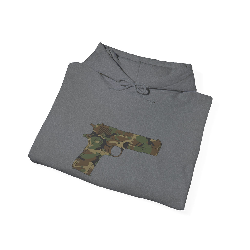 Camouflage Pistol Hoodie - Camo Gun Graphic Pullover