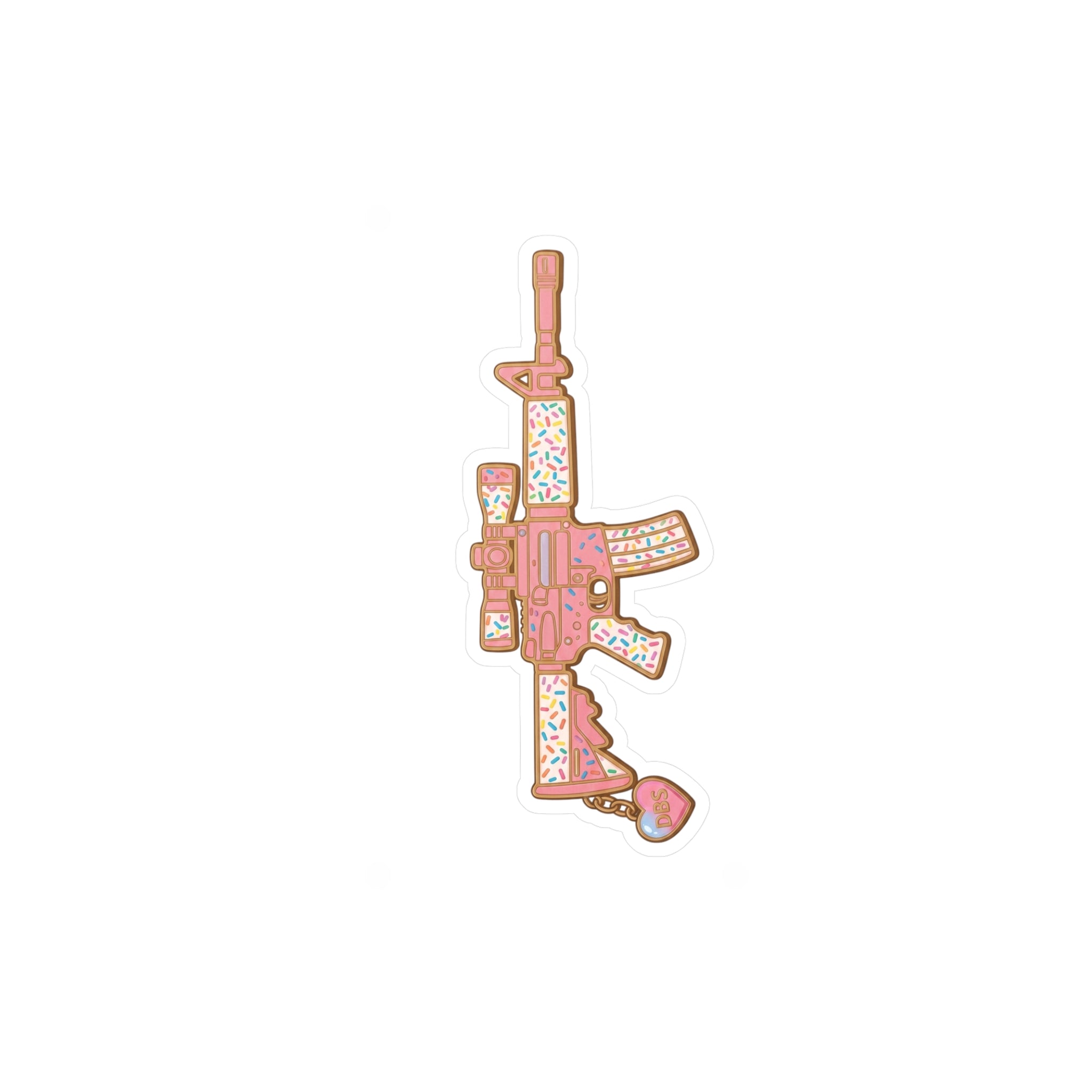 Pink Donut Sprinkle Rifle Kiss-Cut Vinyl Sticker