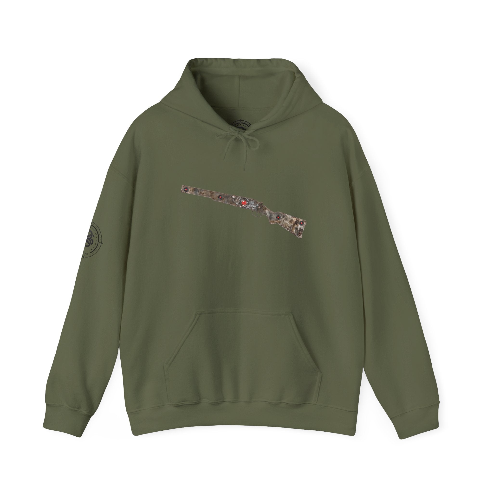 Vintage Metal Shotgun Target Graphic Hoodie