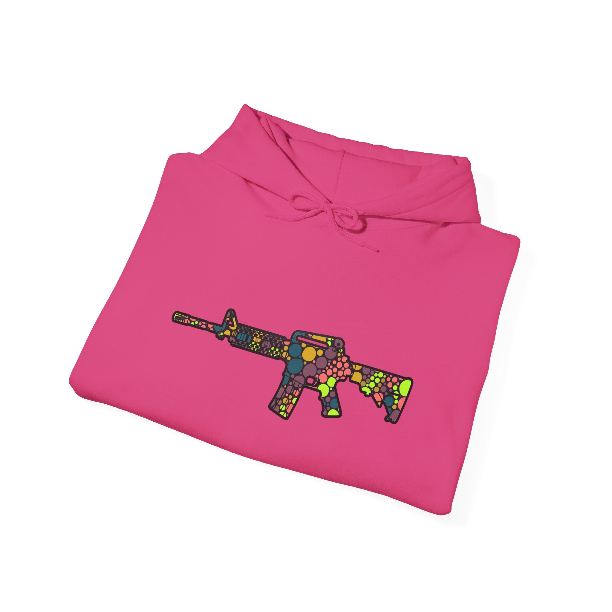 Rifle Dot Pattern Hoodie — Colorful Tactical Graphic Sweatshirt