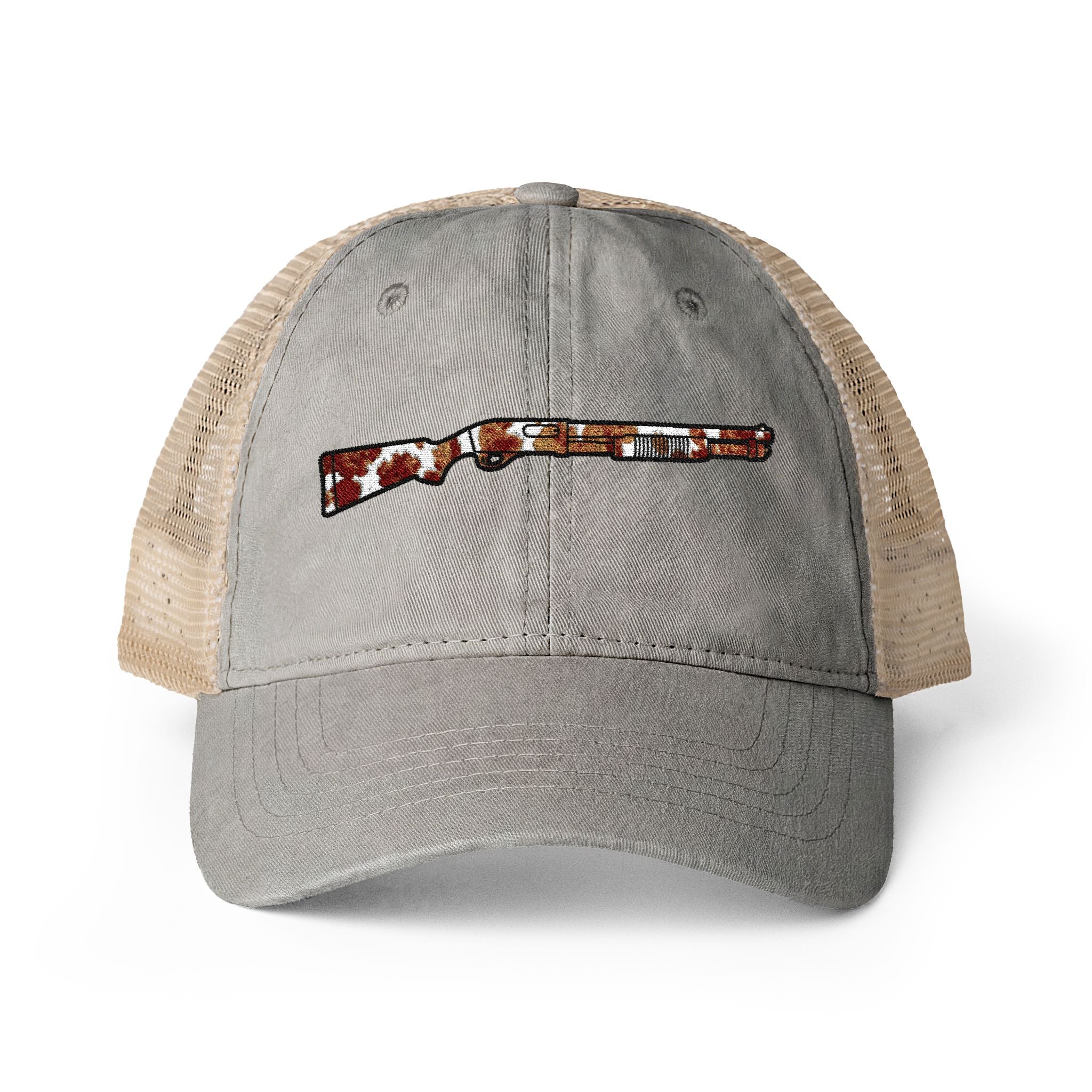 Cow Print Shotgun Women's Washed Mesh-Back Cap