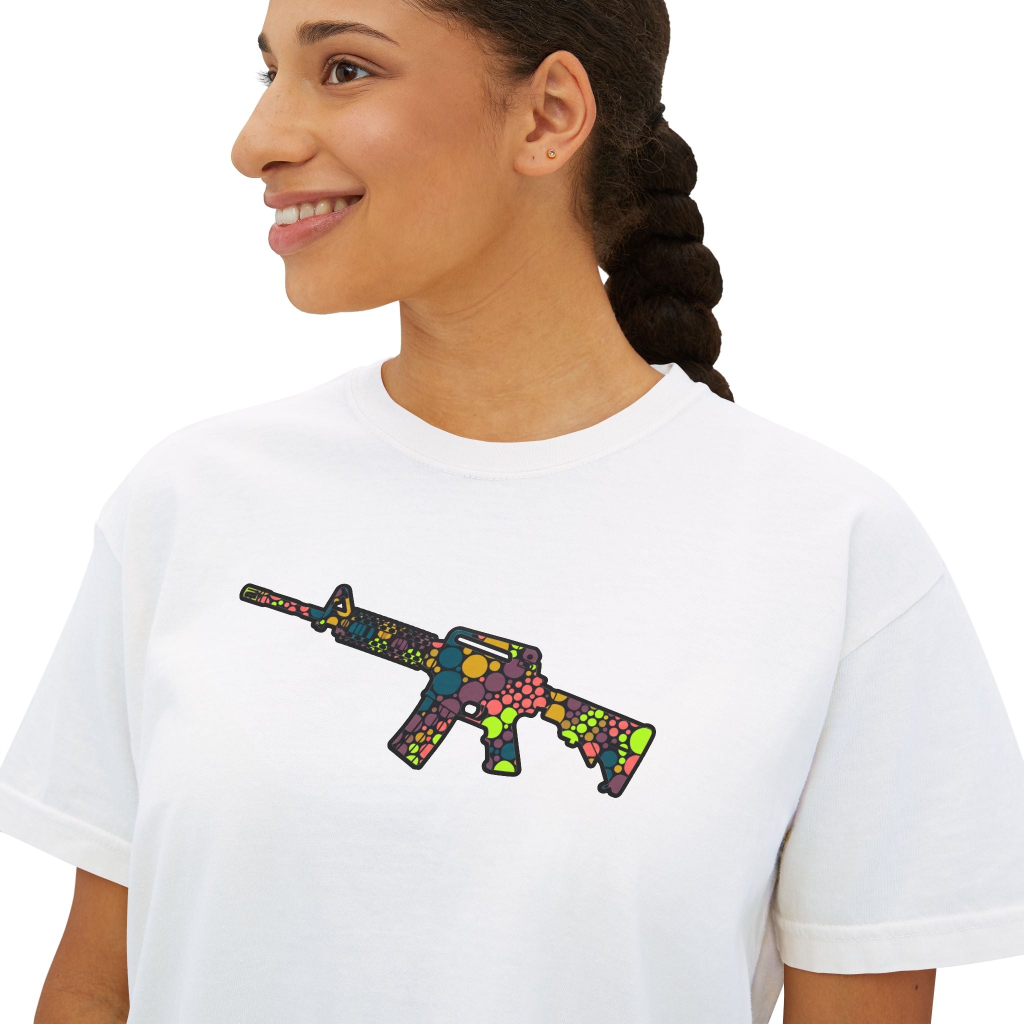 The Dots Collection- AR-15 Graphic-Women's Boxy Tee