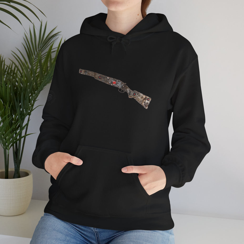 Vintage Metal Shotgun Target Graphic Hoodie