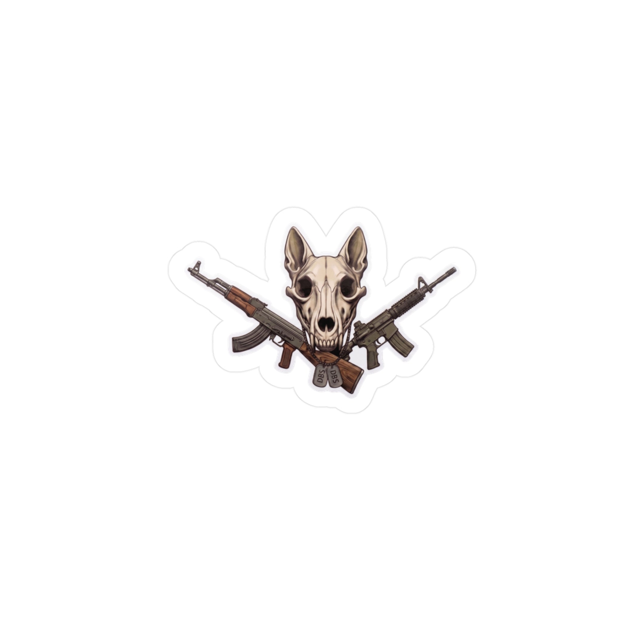 K9 Skull & Crossed Rifles Kiss-Cut Vinyl Sticker — Tactical Skull Decal for Laptops, Cars & Gear