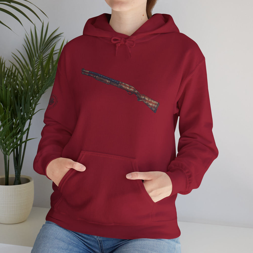 United States Flag Shotgun Graphic Hoodie
