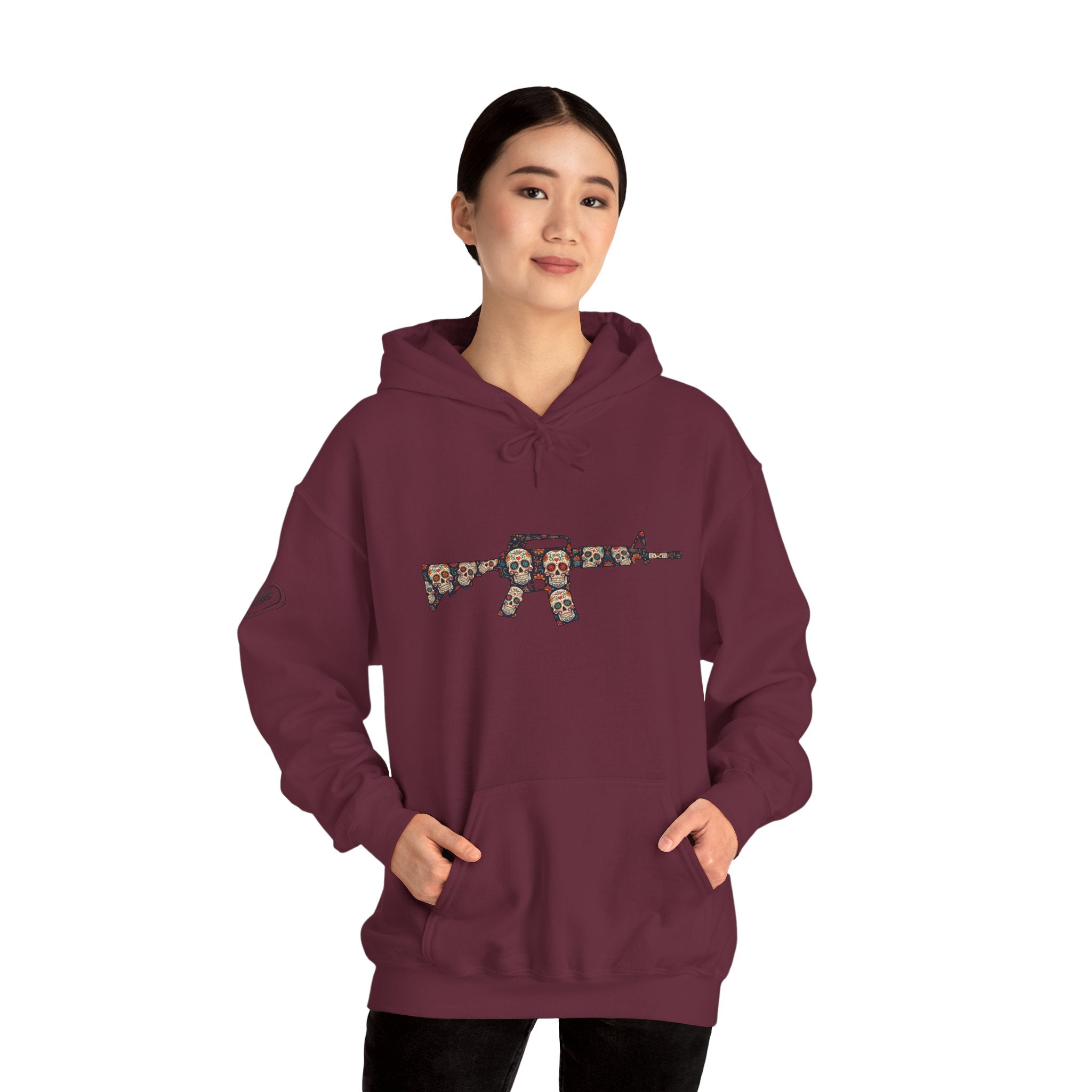 Sugar Skull AR-Style Rifle Graphic Hoodie
