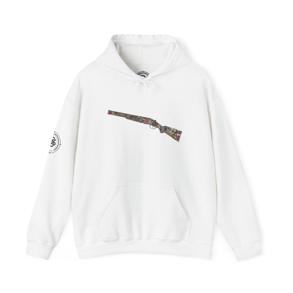 Vintage Metal Shotgun Target Graphic Hoodie