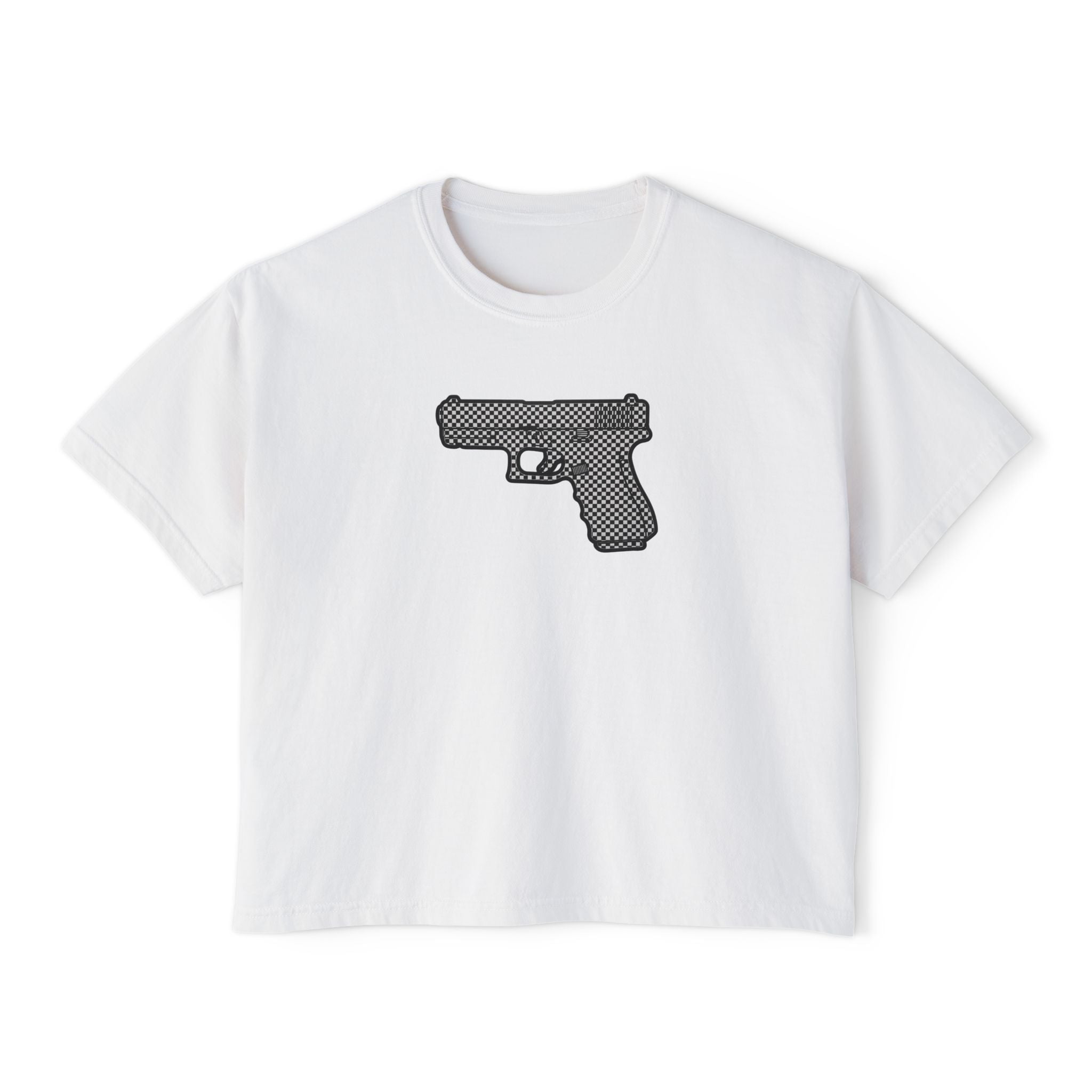 The Checker Collection-Pistol — Women's Boxy Tee