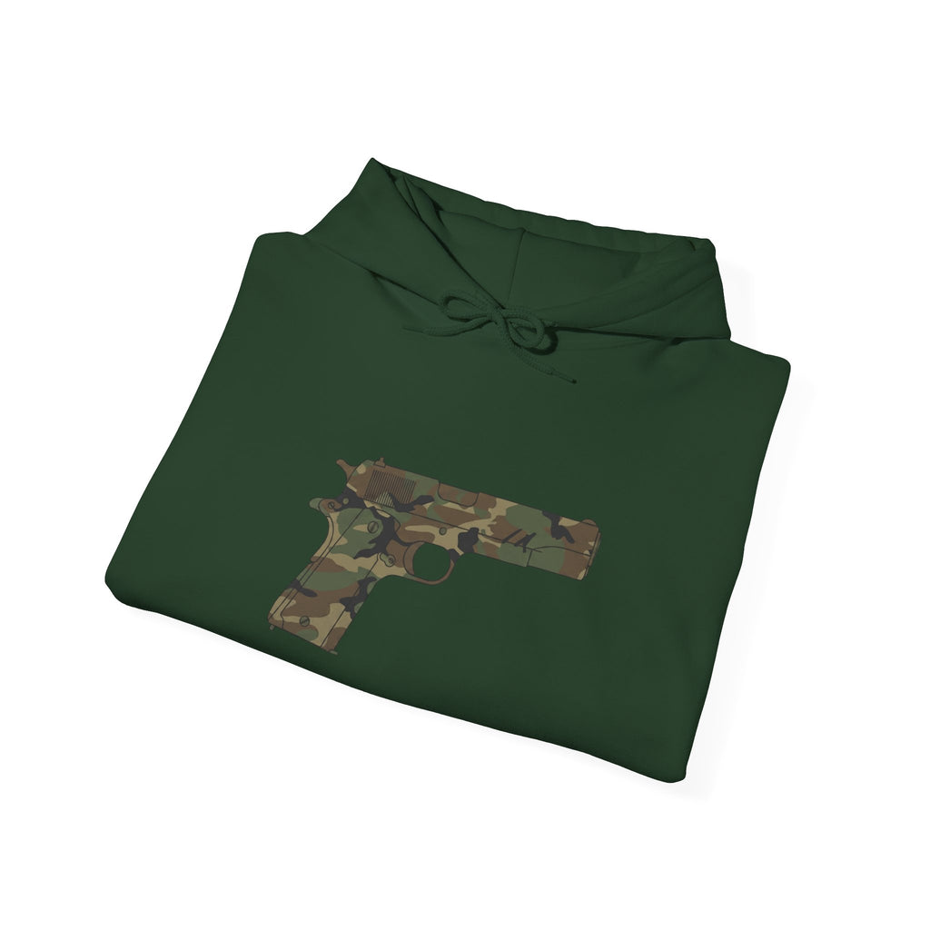 Camouflage Pistol Hoodie - Camo Gun Graphic Pullover