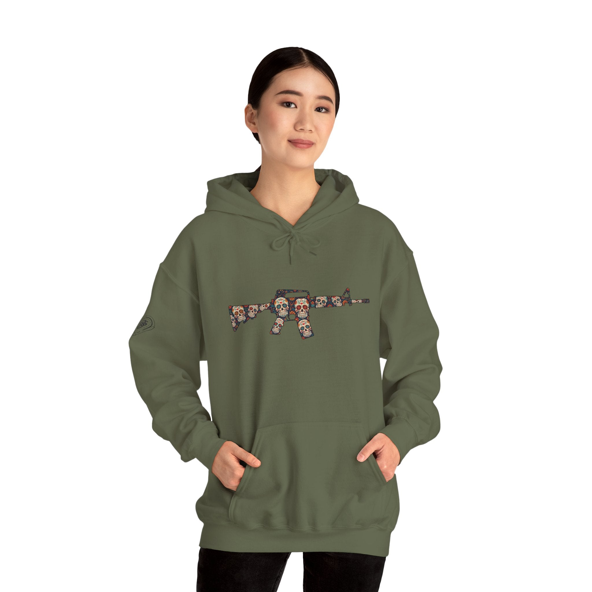 Sugar Skull AR-Style Rifle Graphic Hoodie