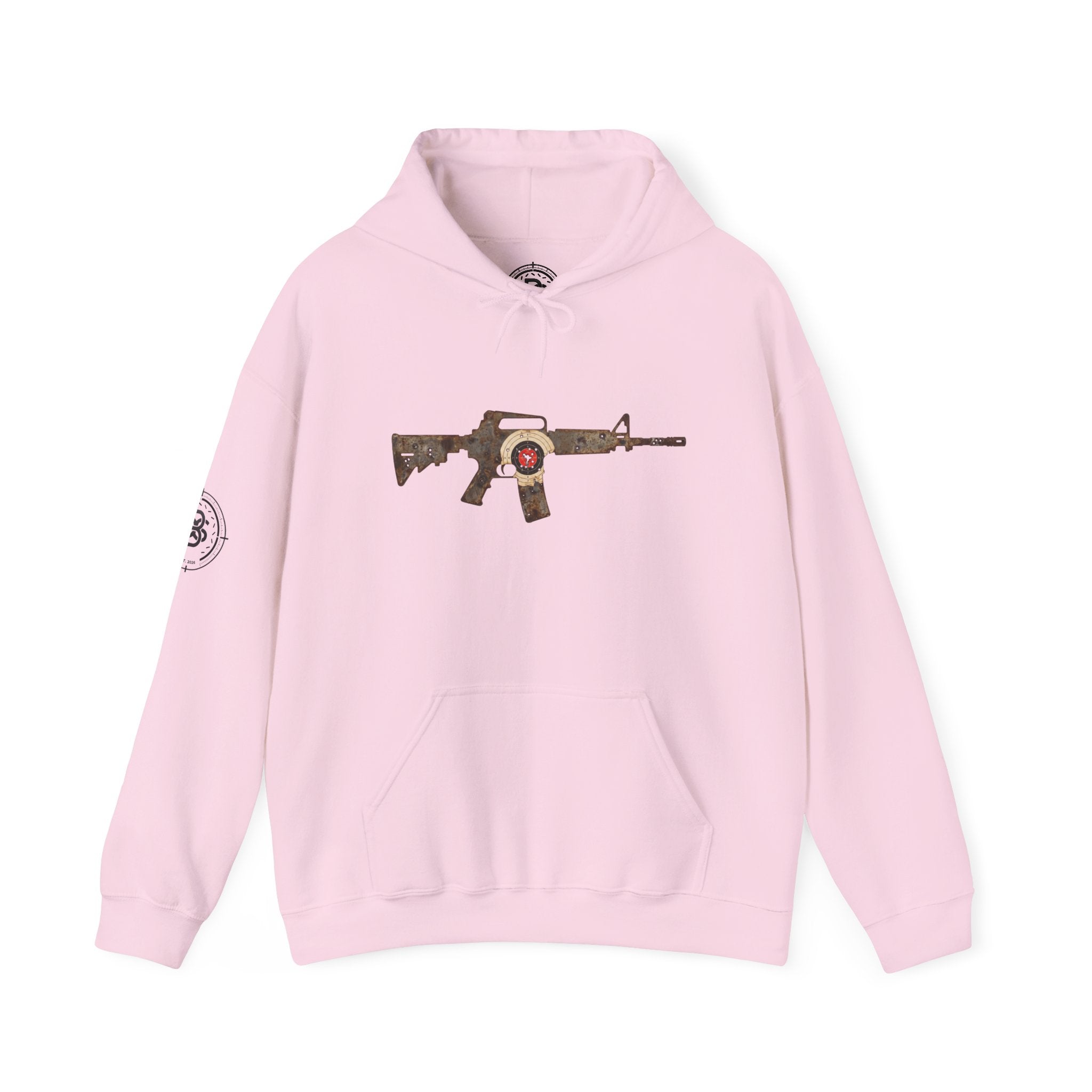 Vintage Metal AR Rifle Graphic Hoodie