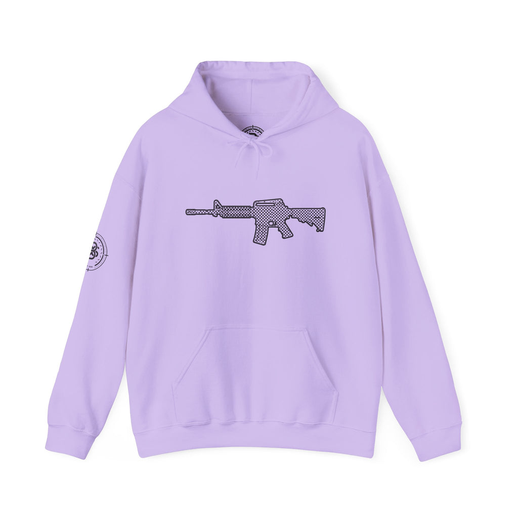 Checker Rifle Outline Graphic Hoodie