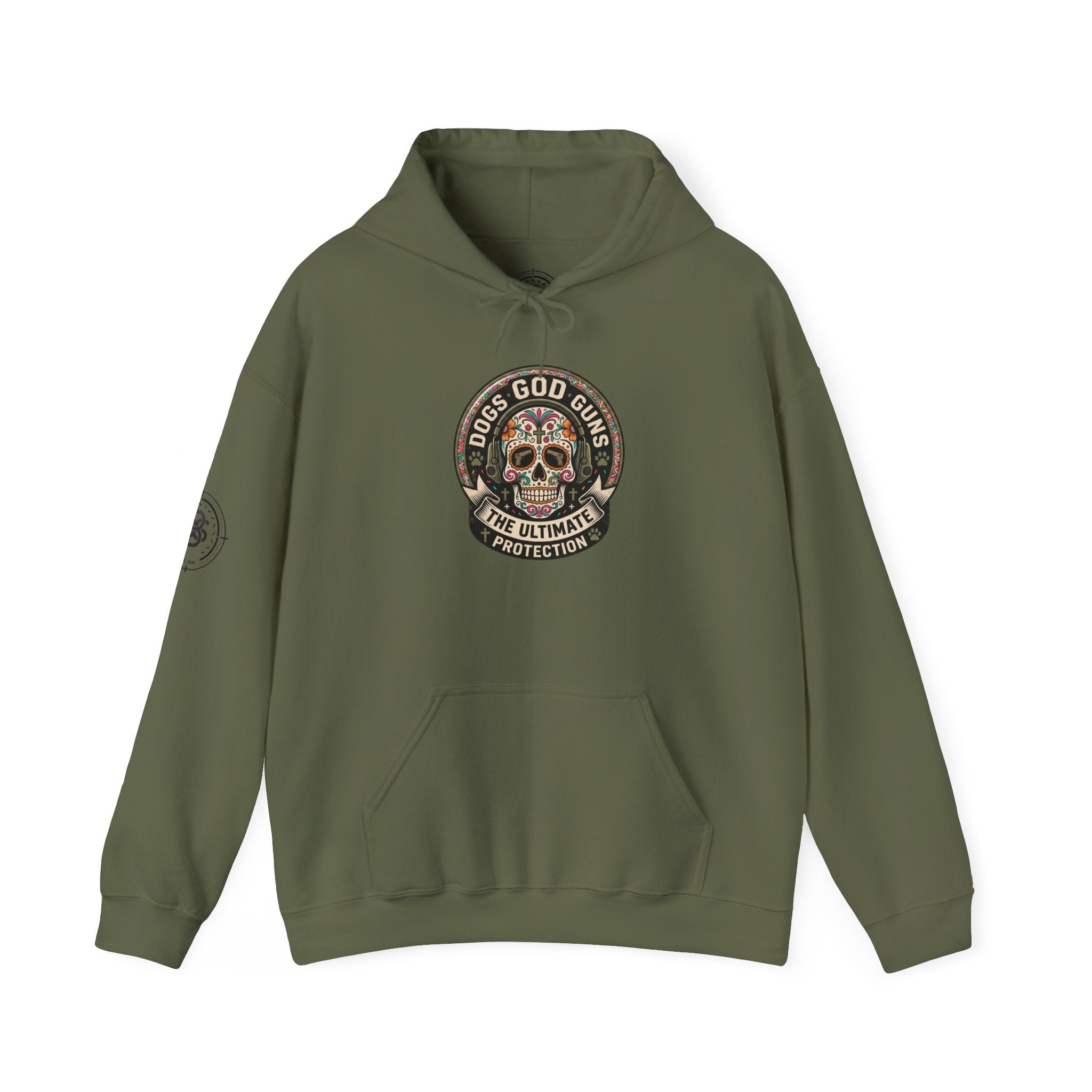 "Dogs God Guns: The Ultimate Protection- Graphic Hoodie