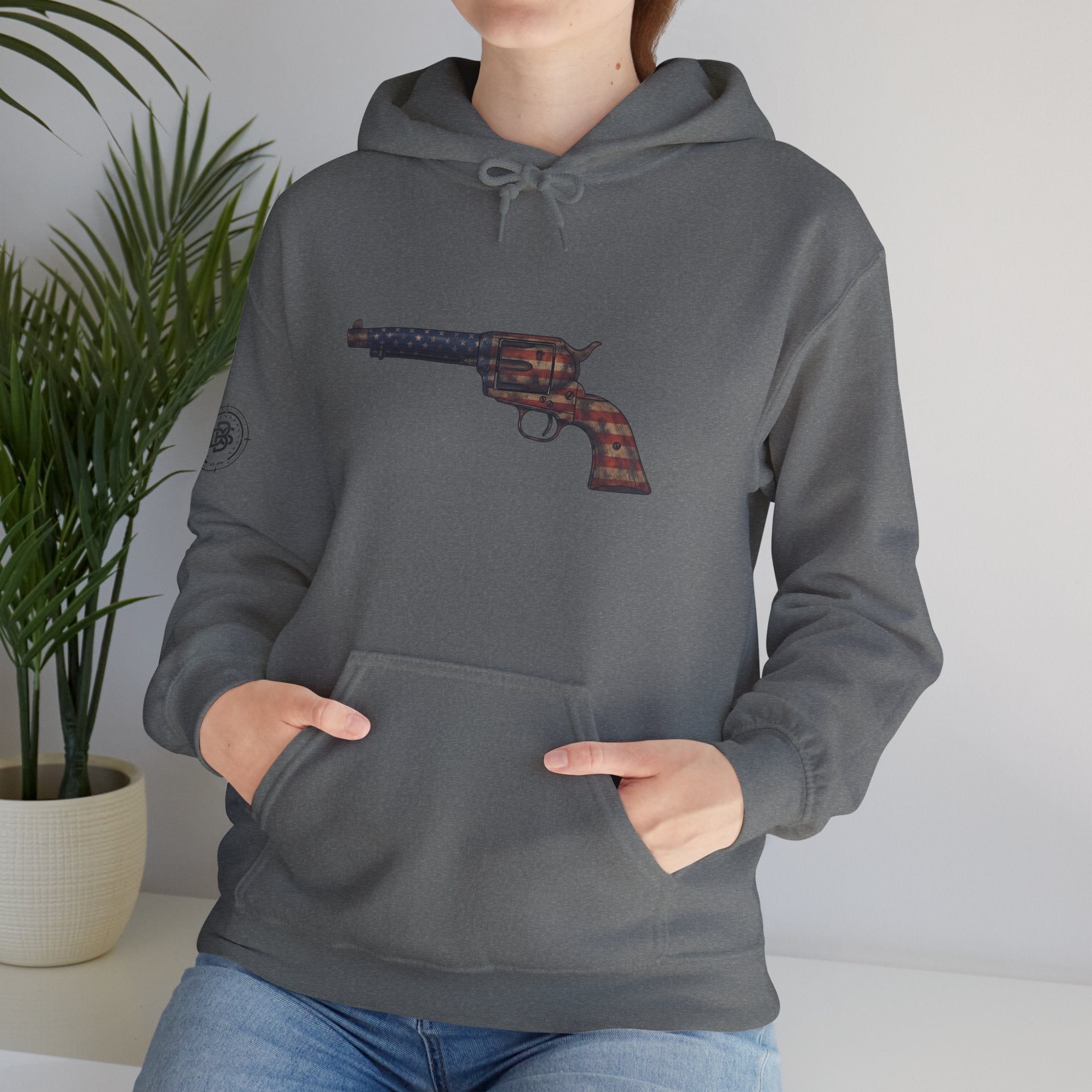 United States Flag Revolver Graphic Hoodie