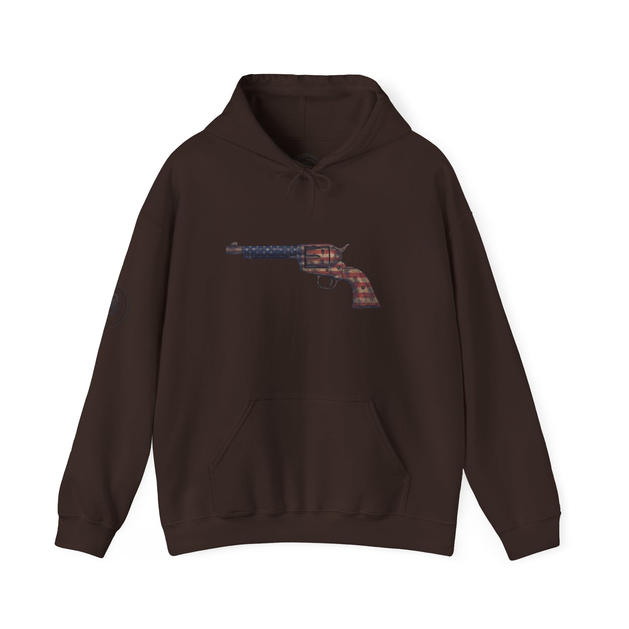 United States Flag Revolver Graphic Hoodie