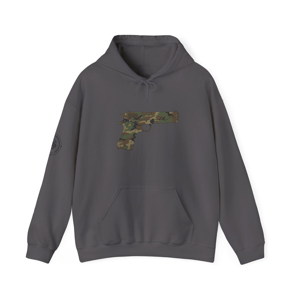 Camouflage Pistol Hoodie - Camo Gun Graphic Pullover