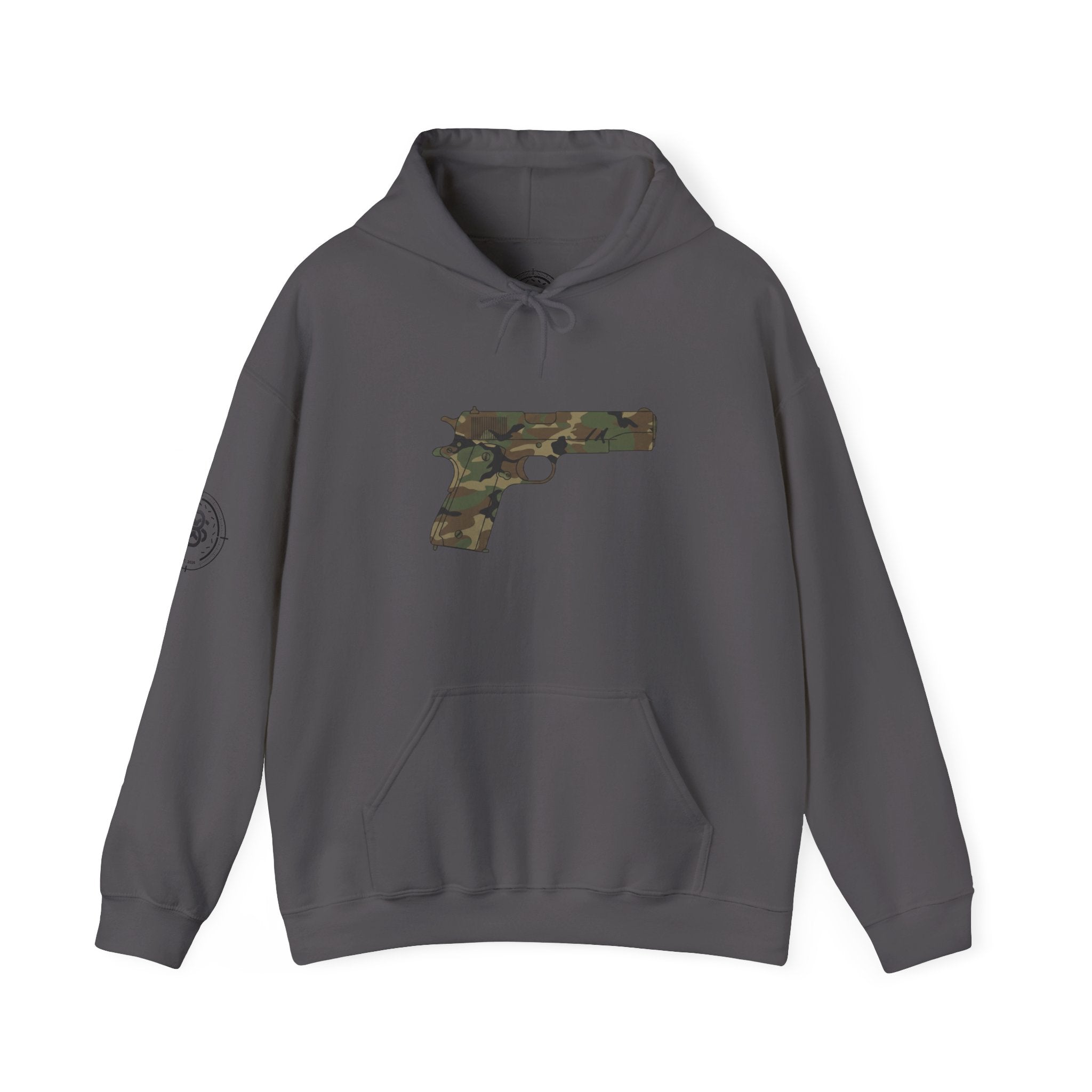 Camouflage Pistol Hoodie - Camo Gun Graphic Pullover