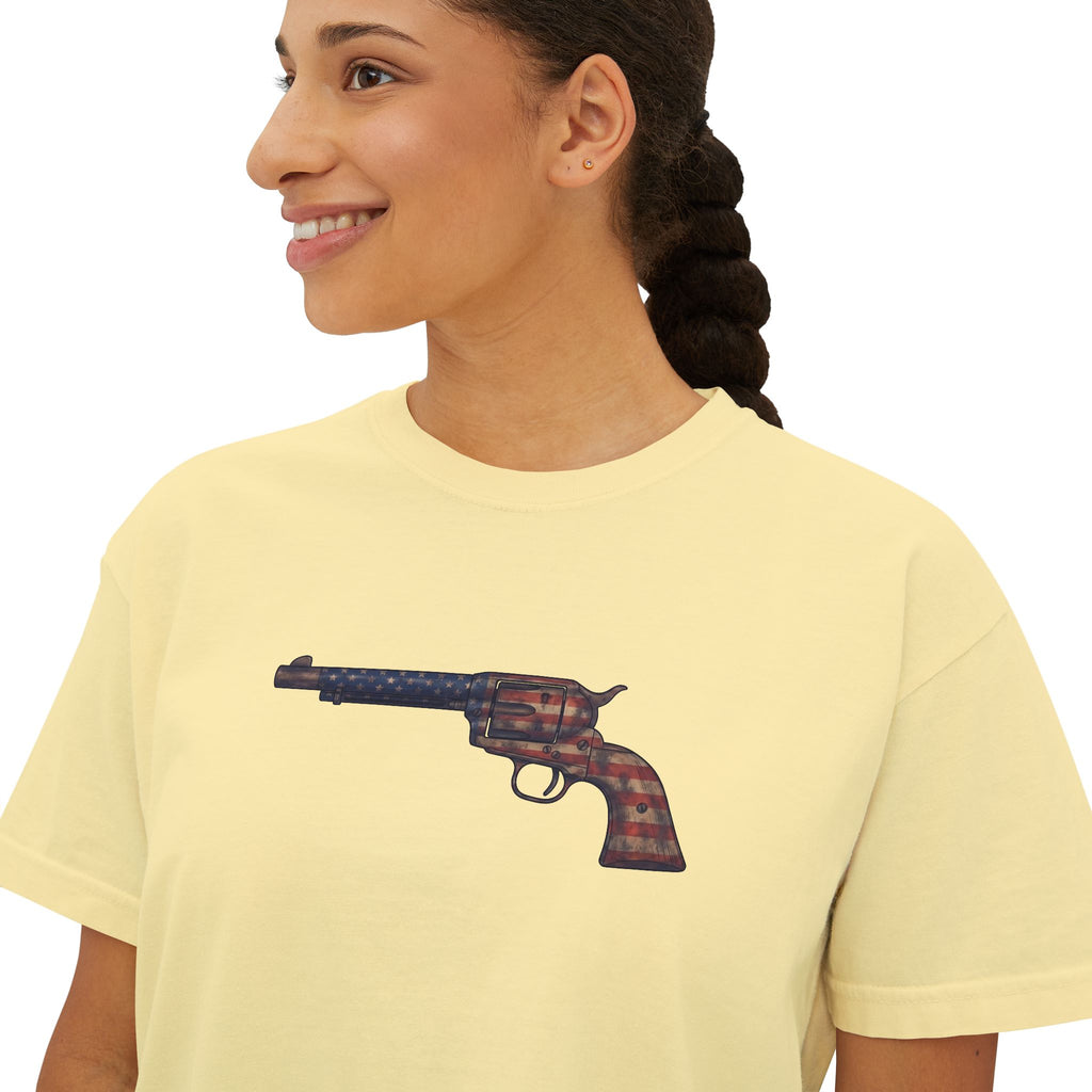 The US Flag Collection-Revolver- Women's Boxy Tee