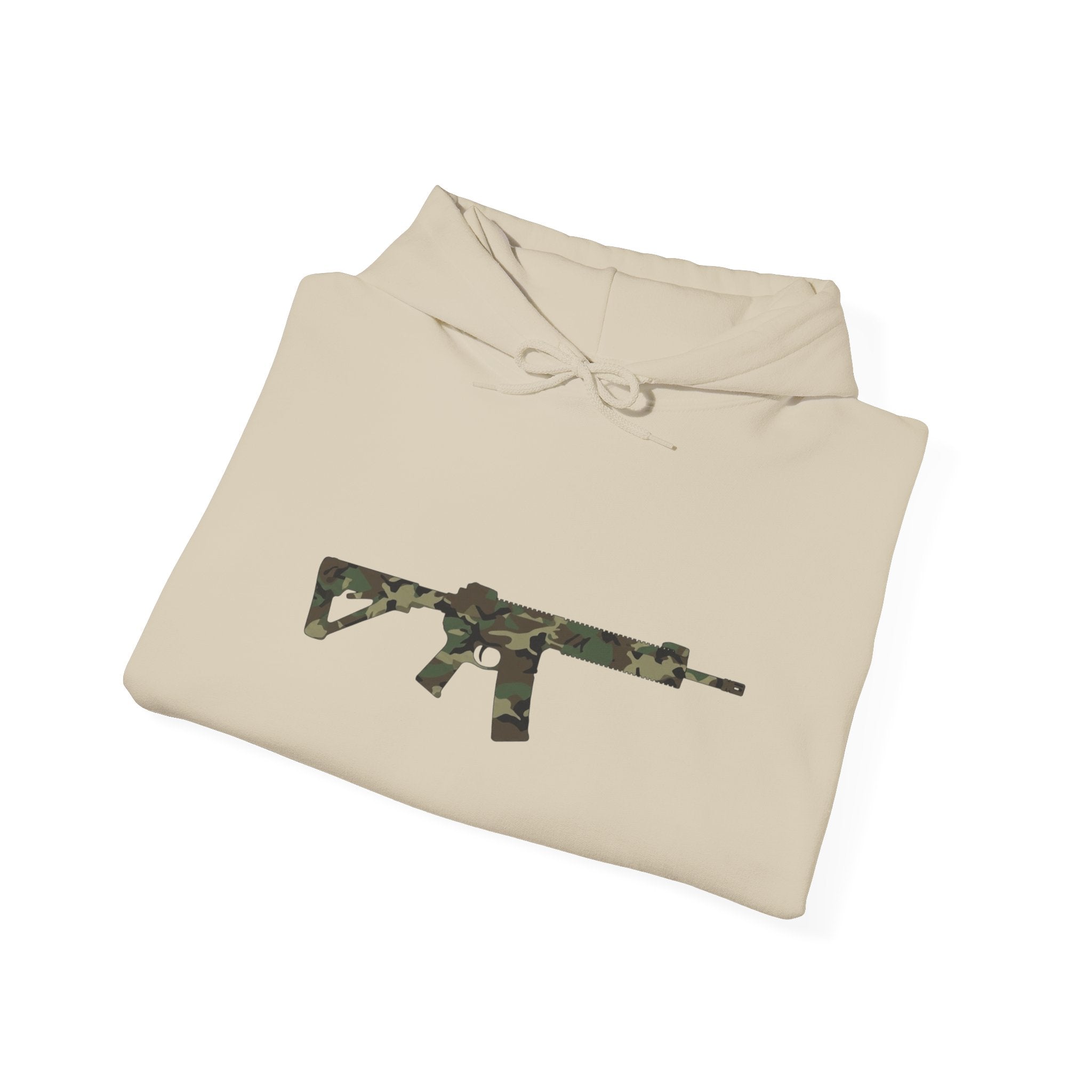 AR Rifle Camo Graphic Hoodie - Military Style Pullover