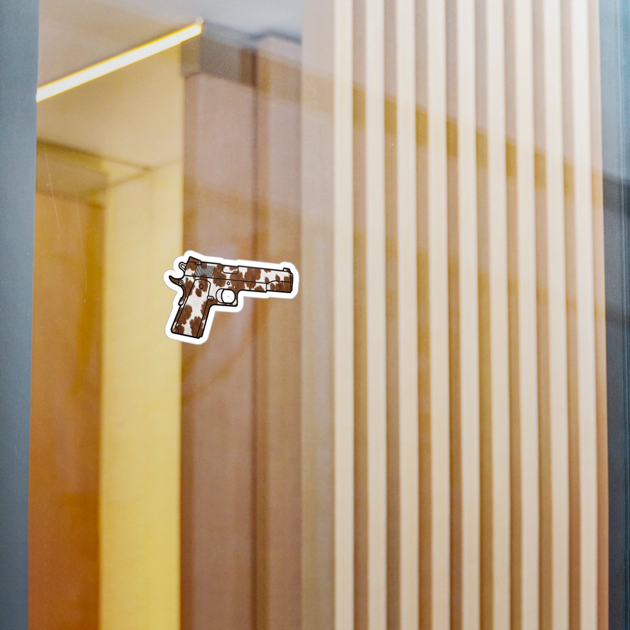 Cowhide Pattern Pistol Kiss-Cut Vinyl Decal