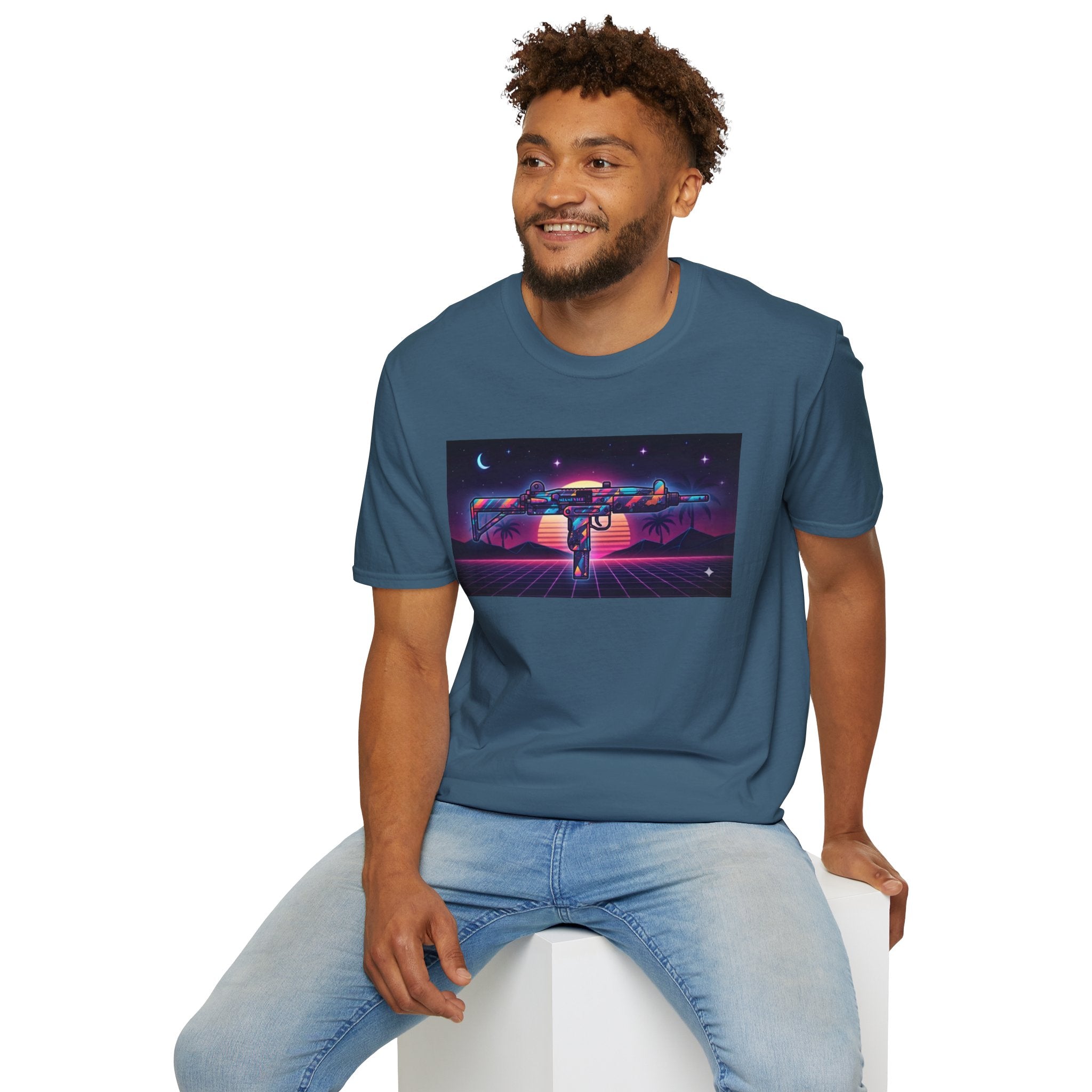 The Men's Collection- 80's Retro UZI-Softstyle T-Shirt