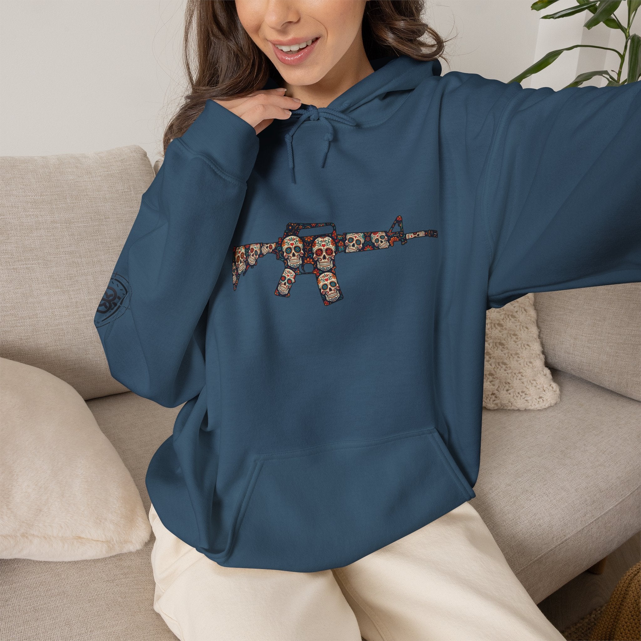 Sugar Skull AR-Style Rifle Graphic Hoodie