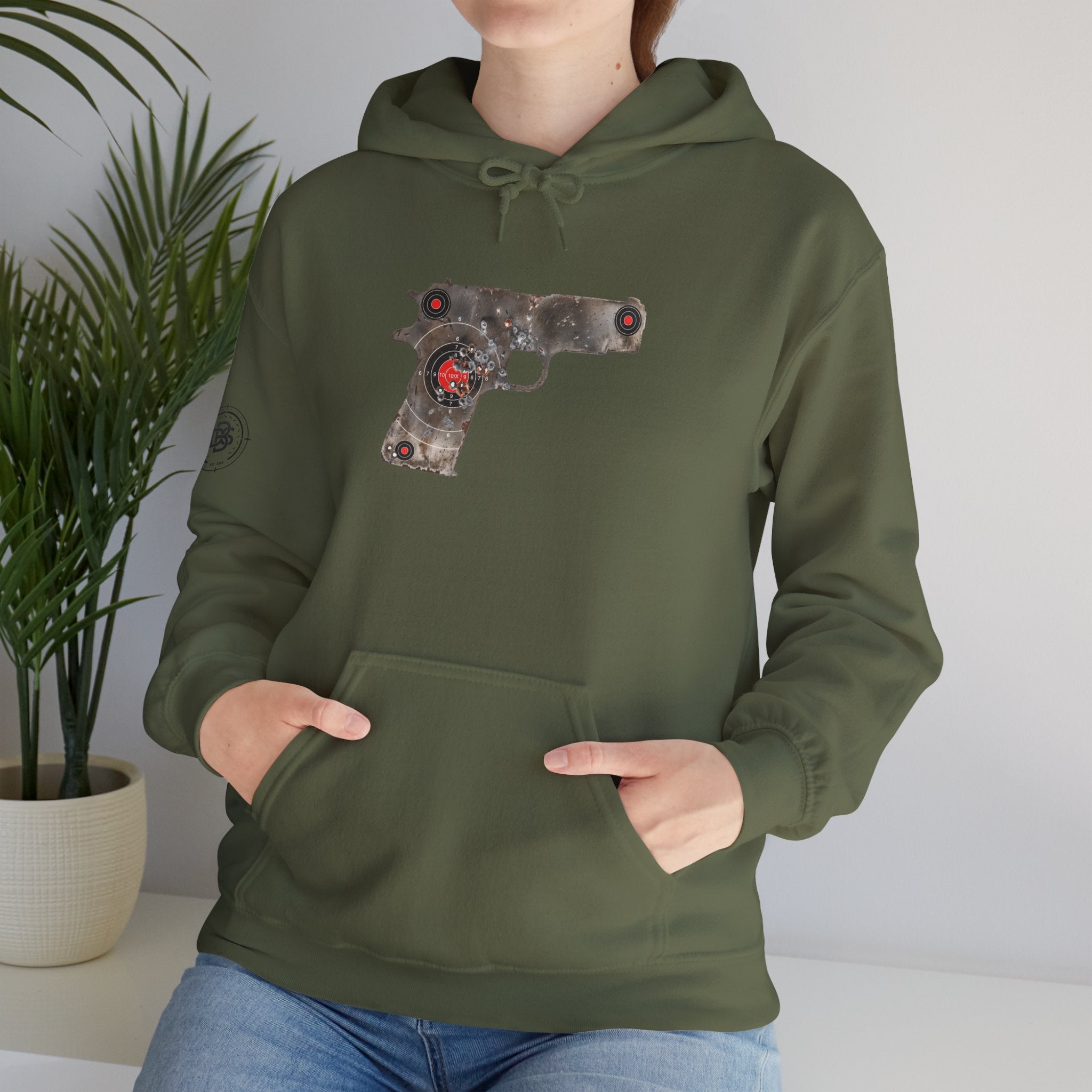 Vintage Metal Pistol Graphic Hoodie