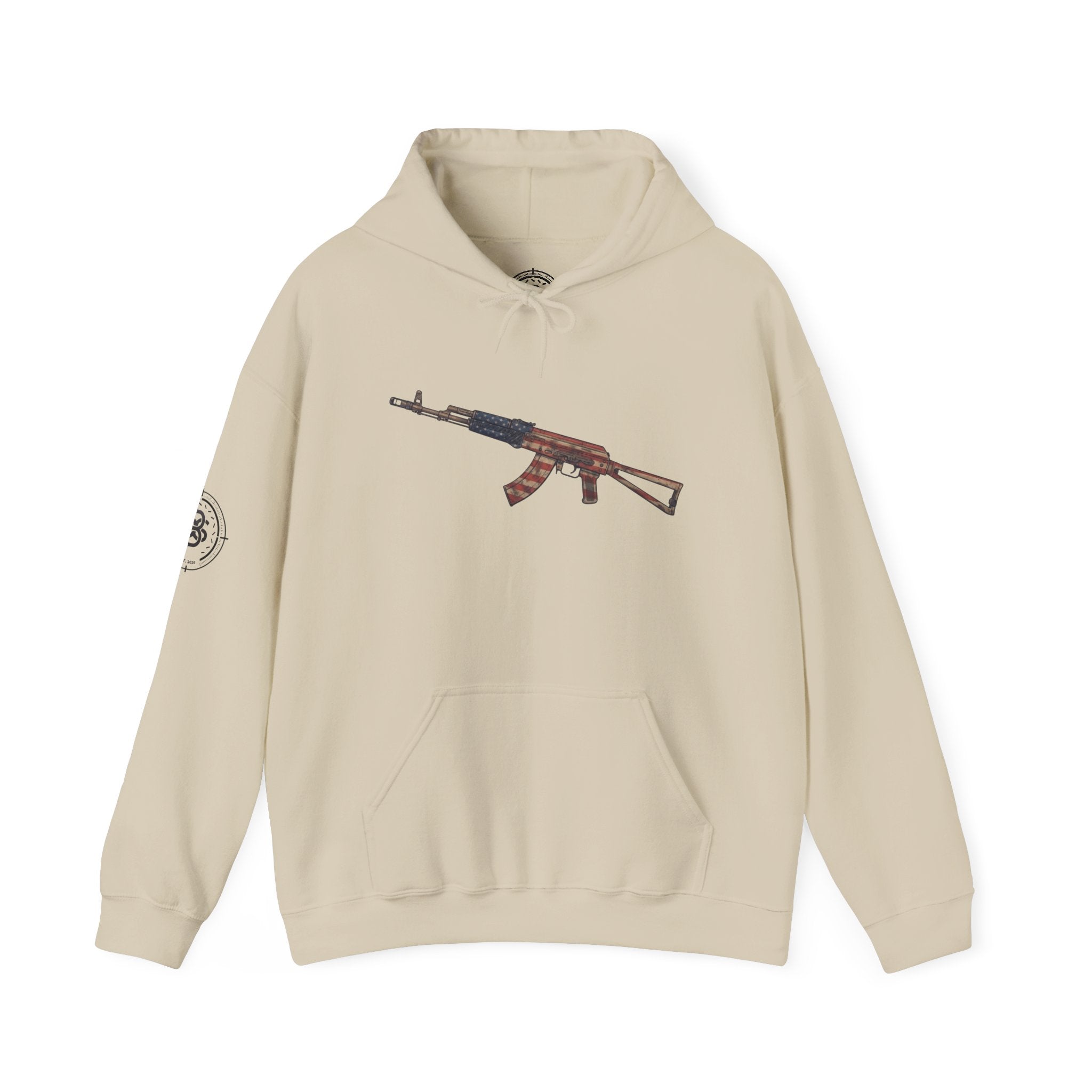 United States Flag AK-47 Graphic Hoodie