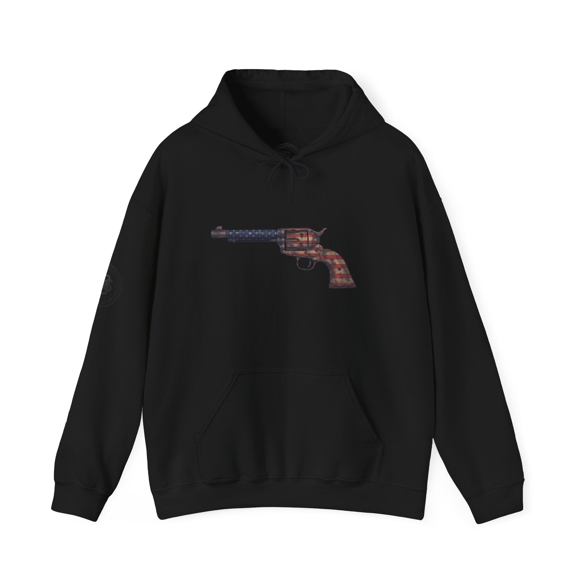 United States Flag Revolver Graphic Hoodie