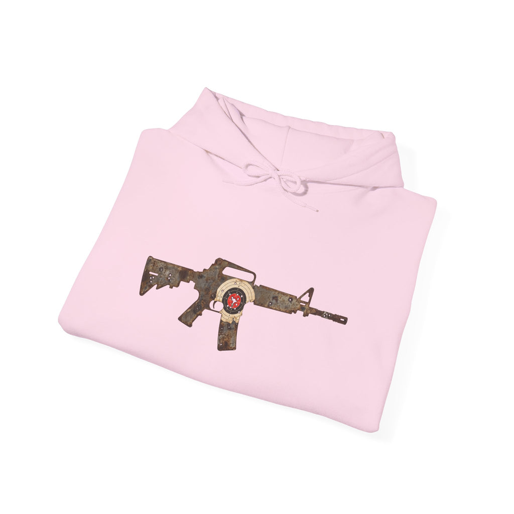 Vintage Metal AR Rifle Graphic Hoodie