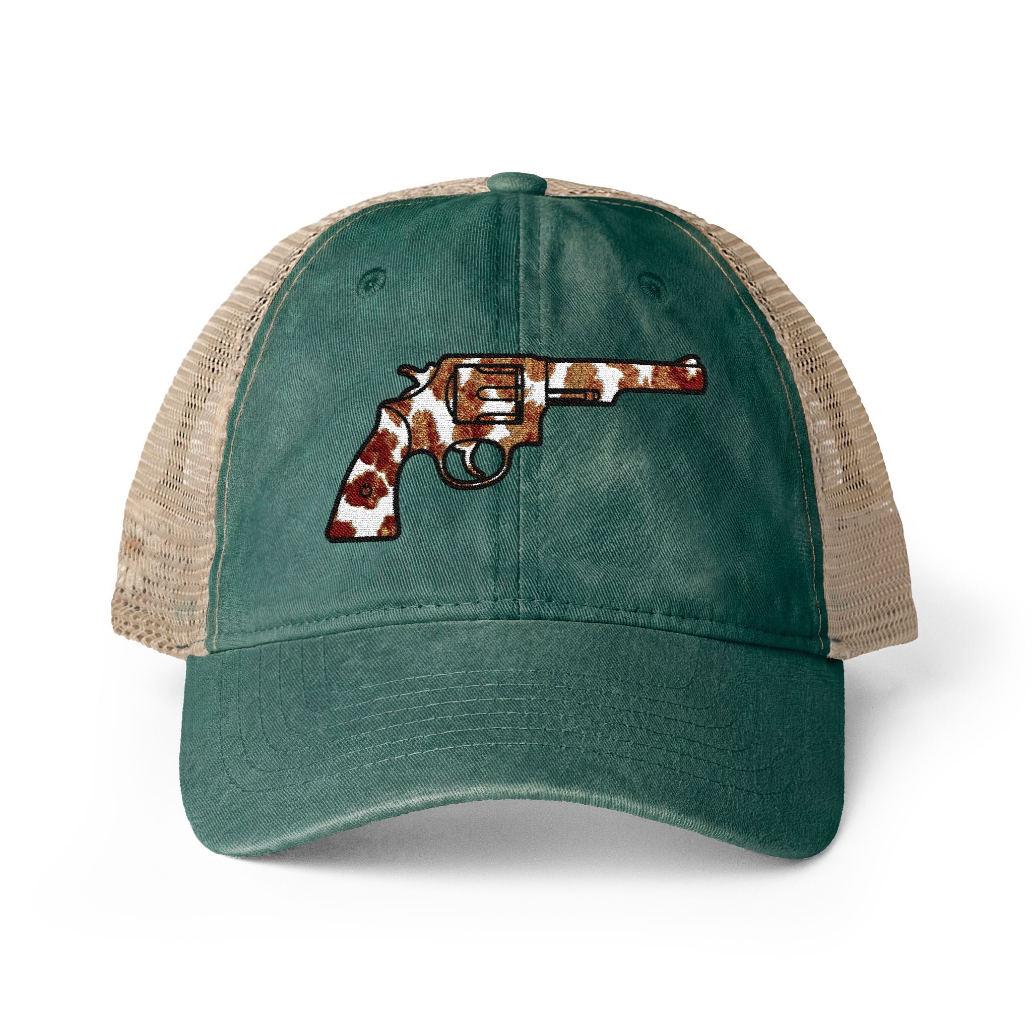 Cow Print Revolver Women's Washed Mesh-Back Cap