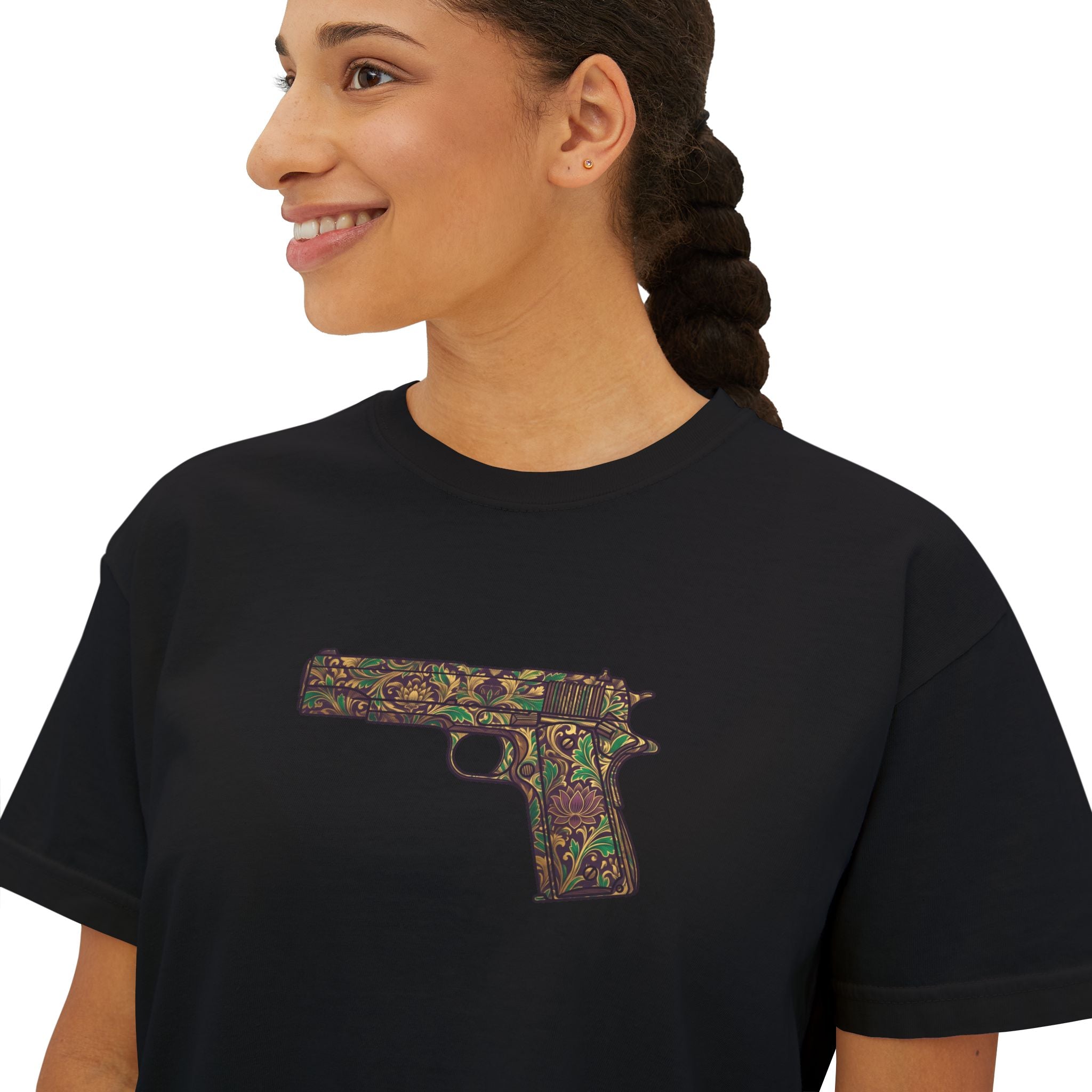 The Floral Collection-Pistol- Women's Boxy Tee