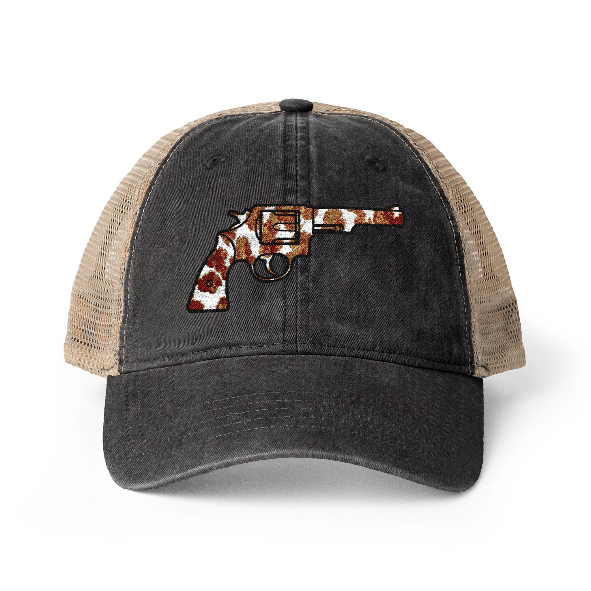Cow Print Revolver Women's Washed Mesh-Back Cap