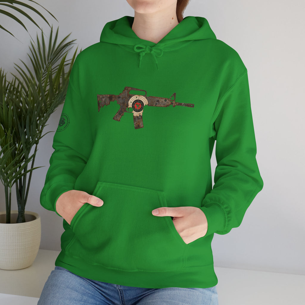 Vintage Metal AR Rifle Graphic Hoodie
